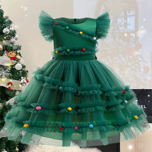 Toddler & Girls Christmas Princess Dress