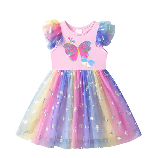 Toddler & Girls Butterfly Print Dress